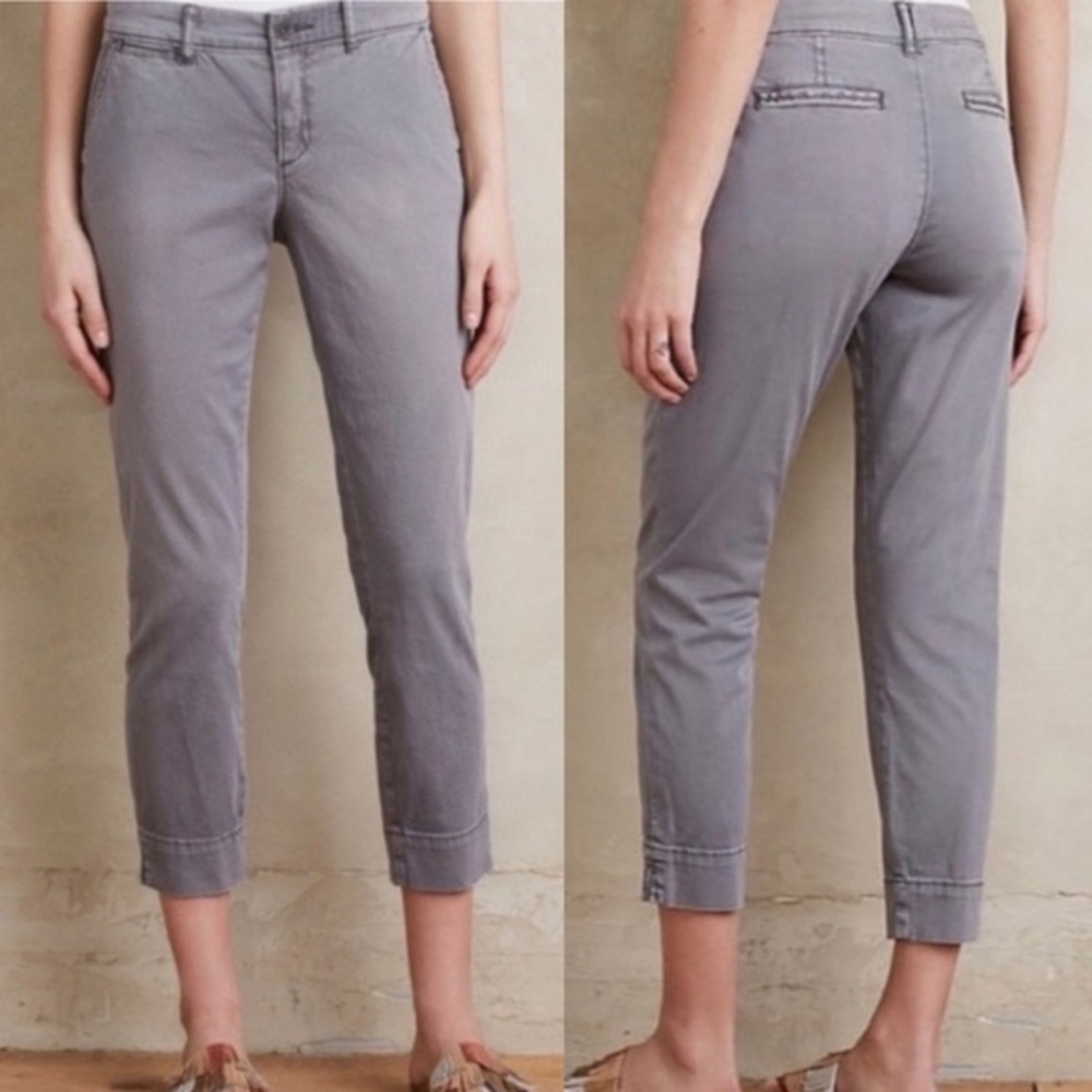 Anthropologie Pilcro and the Letterpress Grey Cropped Pants